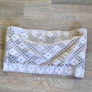 Aerie Strapless Lace Tan Neutral Sand Bralette Size Small